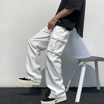 Men’s Cargo Pants – 100% Cotton – Relaxed Fit – Multi-Pocket Utility Design